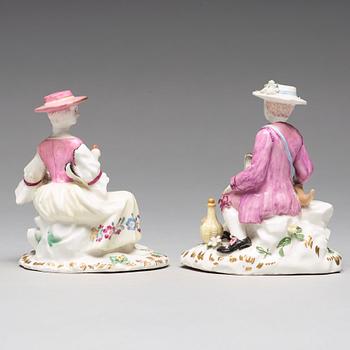 Two Swedish Marieberg soft paste figurines, 18th Century.