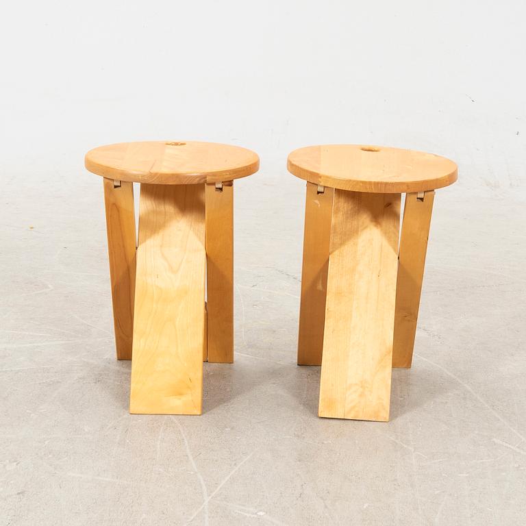 Roger Tallon, a pair of "TS" stools, Sentou, Paris, 1970s.
