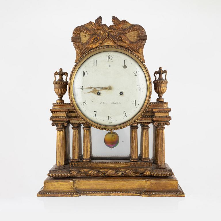 A mid 19th century table clock, Stockholm.