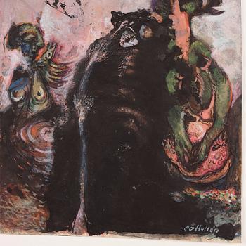 CO Hultén, gouache på papper, signerad och utförd 1946.