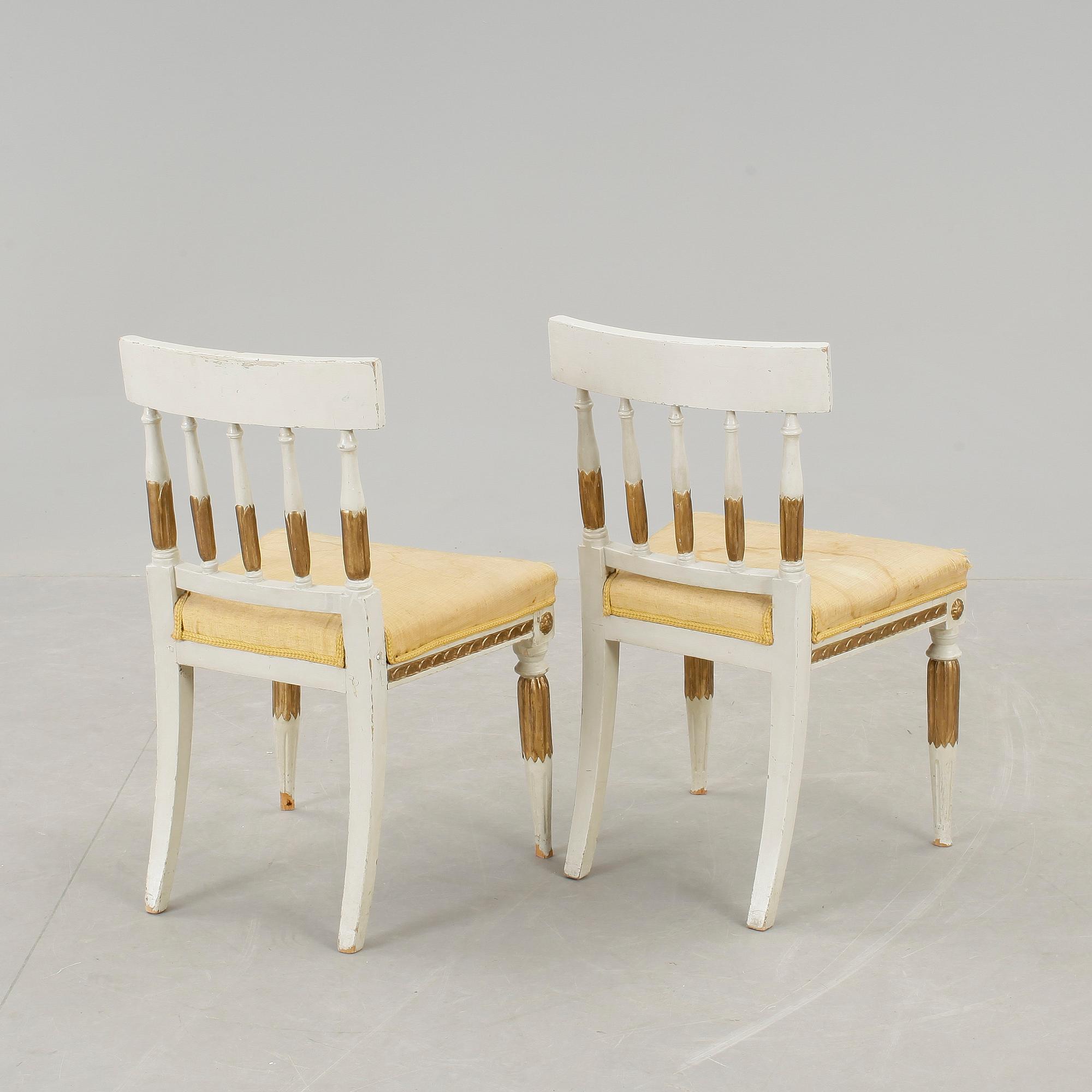 STOLAR, 2 st, sengustaviansk resp sengustaviansk stil, omkr år 1800 resp omkr år 1900.