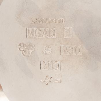 Skålar, 4 st, silver, GAB, MGAB samt Råströms silver- o nysilverfabrik, 1964-1986.