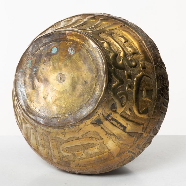 Two brass egyptian revival vessels, early 20th century.