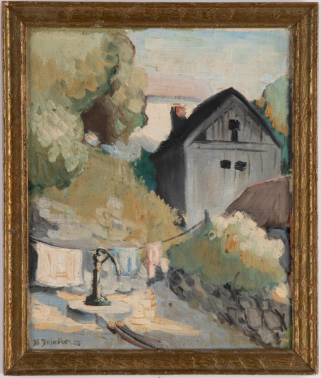 Bo Beskow, oil on canvas/papaer-panel, signed and dated 1925.