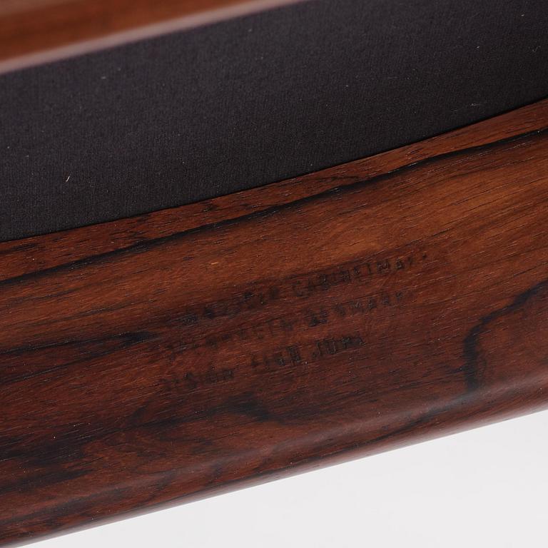 Finn Juhl, a rosewood "Egyptian" chair model FJ49, cabinetmaker Niels Vodder, Copenhagen, 1950s-60s.