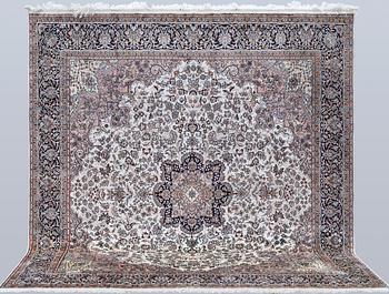 Rug, silk, Kashmir, approx. 215 x 212 cm.
