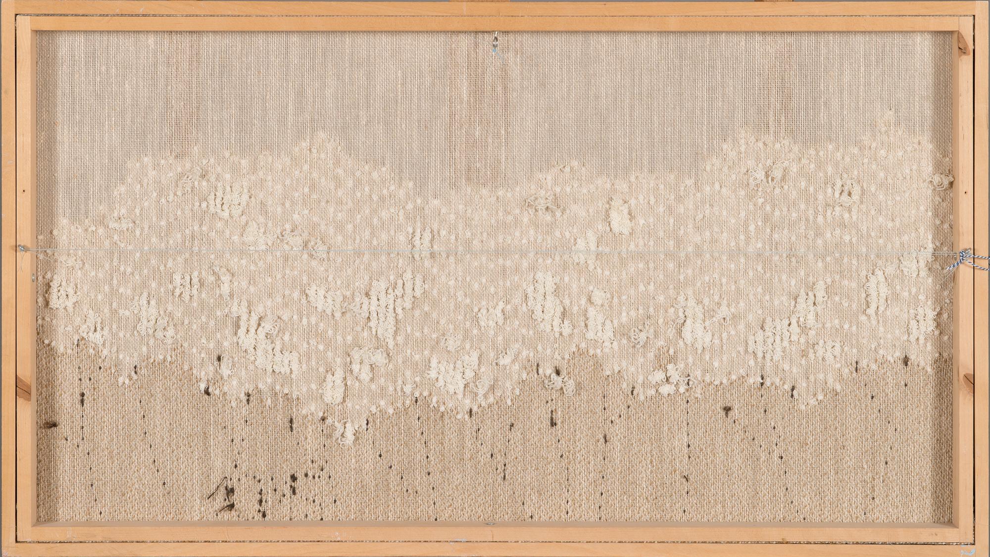 Riitta-Maija Oksanen, kuvakudos, signeerattu RMO,  Helmi Vuorelma, numeroitu 32/500.