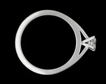 RING, 18k vitguld, prinsesslipad dimant 0,31ct. Tot vikt ca 5 g.
