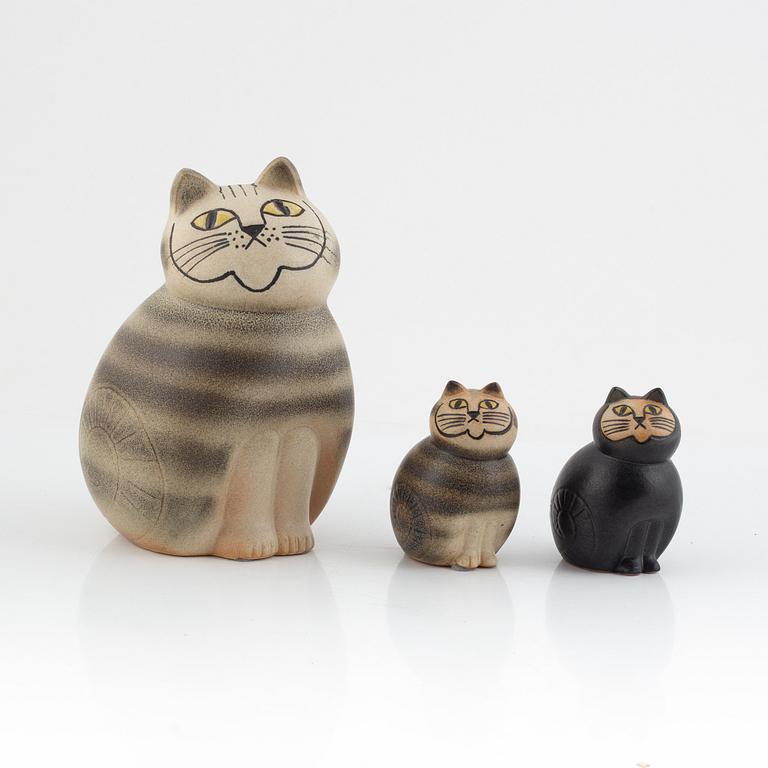 Lisa Larson, figuriner, 3 st, stengods, "Mia Midi" och "Mia Mini", K-Studion, Gustavsberg.