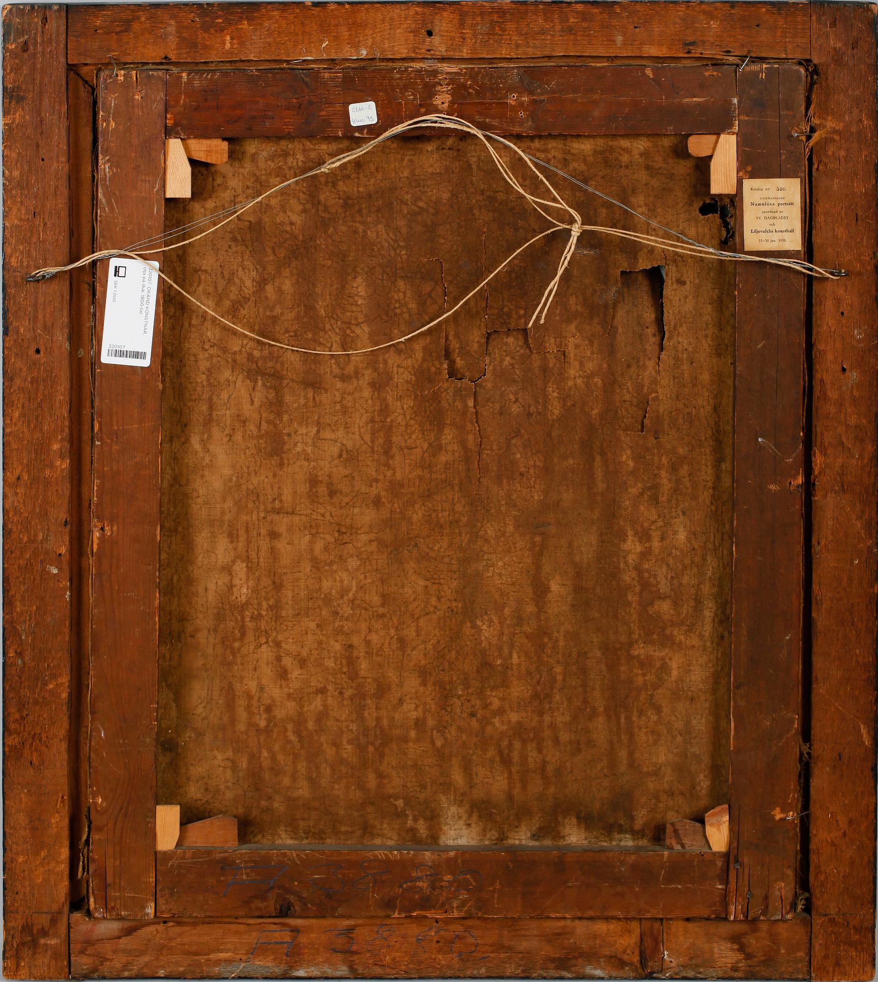 OKÄND KONSTNÄR, olja på duk, 1800-tal.