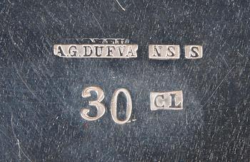 KAFFESERVIS, 4 delar, nysilver. A.G Dufva. 1900-tal.