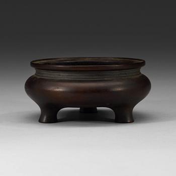 442. A bronze tripod censer, Qing dynasty (1644-1912).