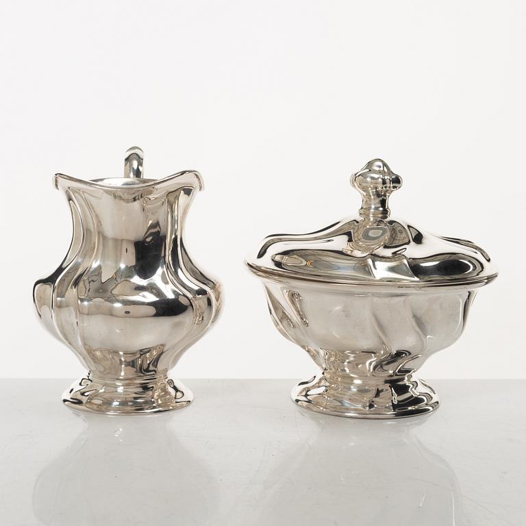 Kaffe- och teservis, 4 delar, silver, rokokostil, Otto Wolter, Schwäbisch Gmünd, Tyskland, 1900-tal.