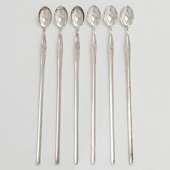 Tapio Wirkkala, cocktailskedar, 6 st, "Tapio", sterlingsilver. Kultakeskus, Tavastehus Finland 1969.