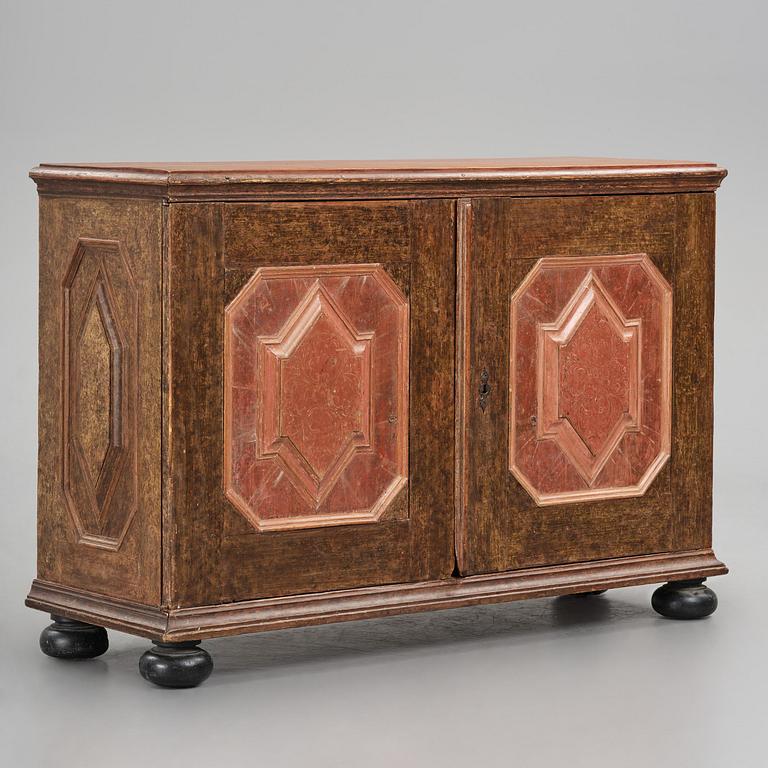A Swedish polychrome-painted baroque cupboard, late 17th century / circa 1700.