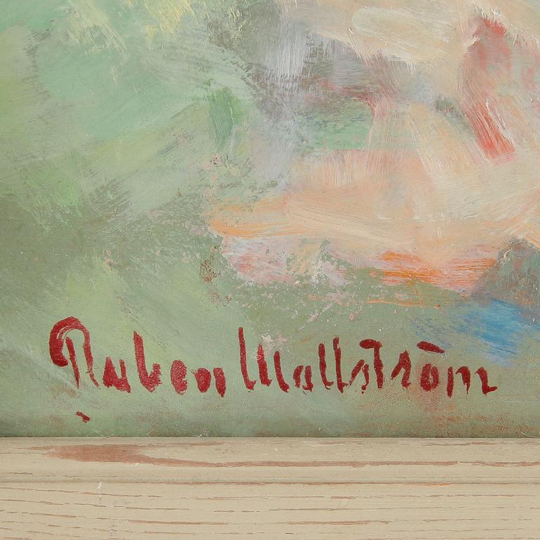 RUBEN WALLSTRÖM, olja på pannå. Signerad.