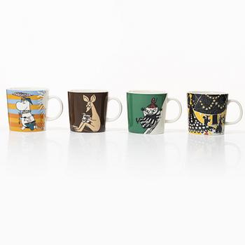 Arabia, four Moomin mugs, Finland, 1999-2012.