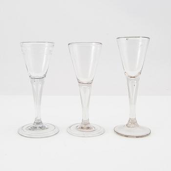 Cut glass 3 pcs, late 18th century.