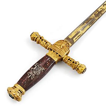 A Swedish Empire sword of honour with the monogram of the Swedish King Karl XIV Johan (1810-44).