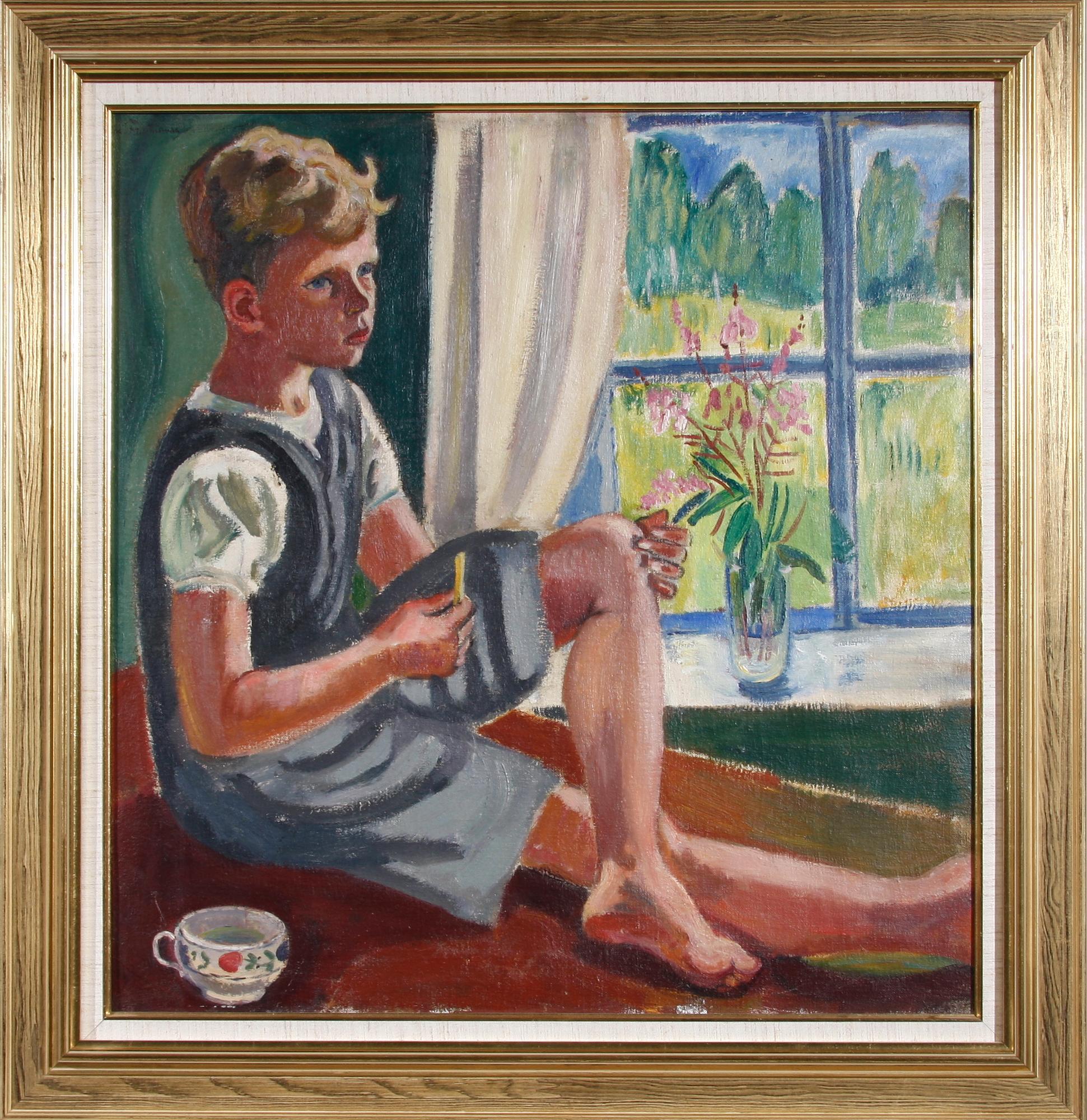 MOLLIE FAUSTMAN, olja på duk. Sign.