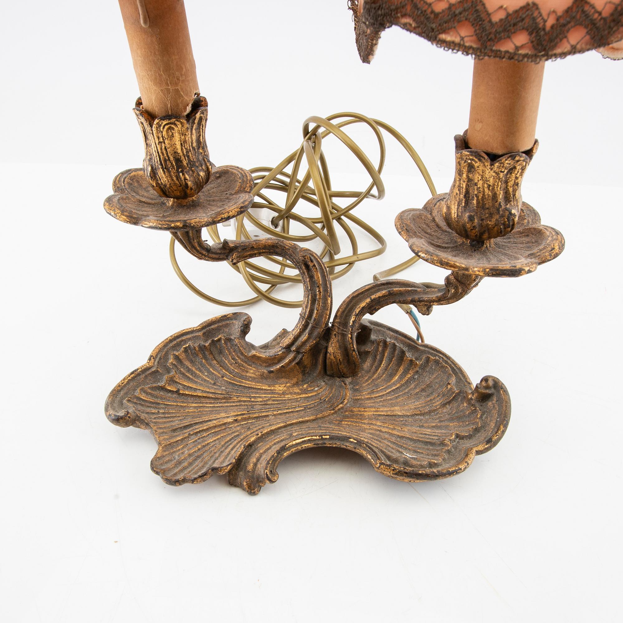 Table lamp Rococo style, first half of the 20th century.