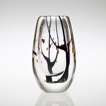 A Vicke Lindstrand glass vase, Kosta 1950's-60's.