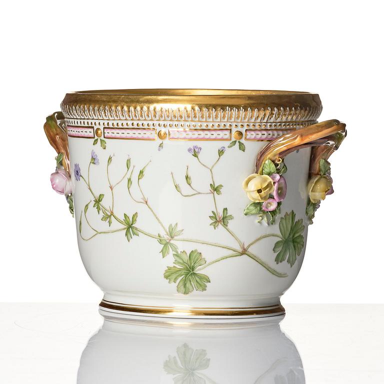 A Royal Copenhagen 'Flora Danica' wine cooler/jardiniere, Denmark, 20th century.