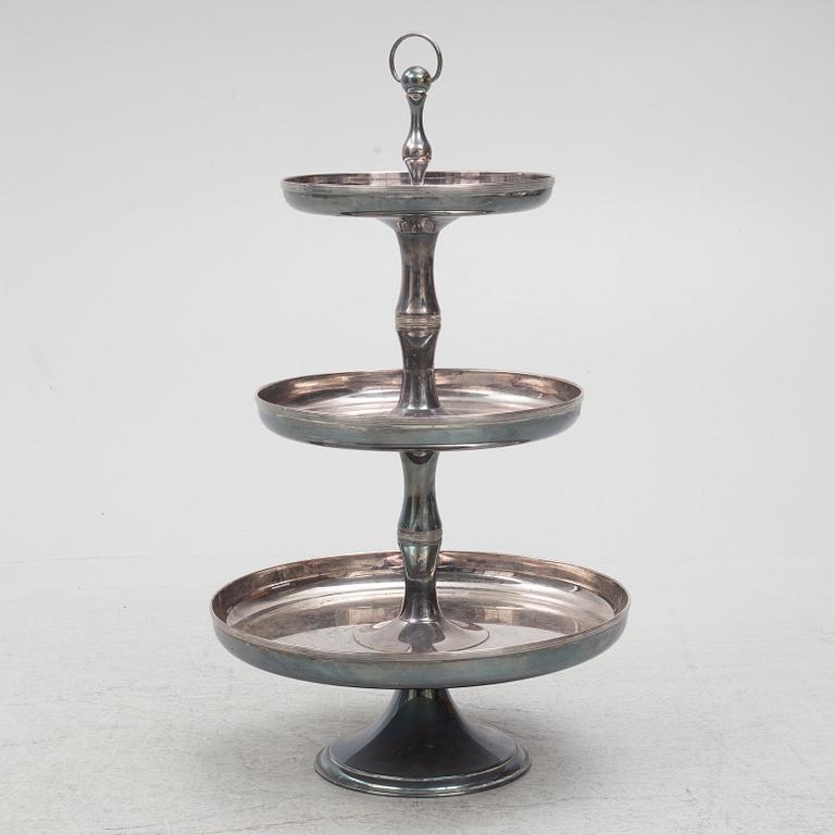 Étagèr /serving stand, Württembergische Metallwarenfabrik (WMF), Germany, 20th century.