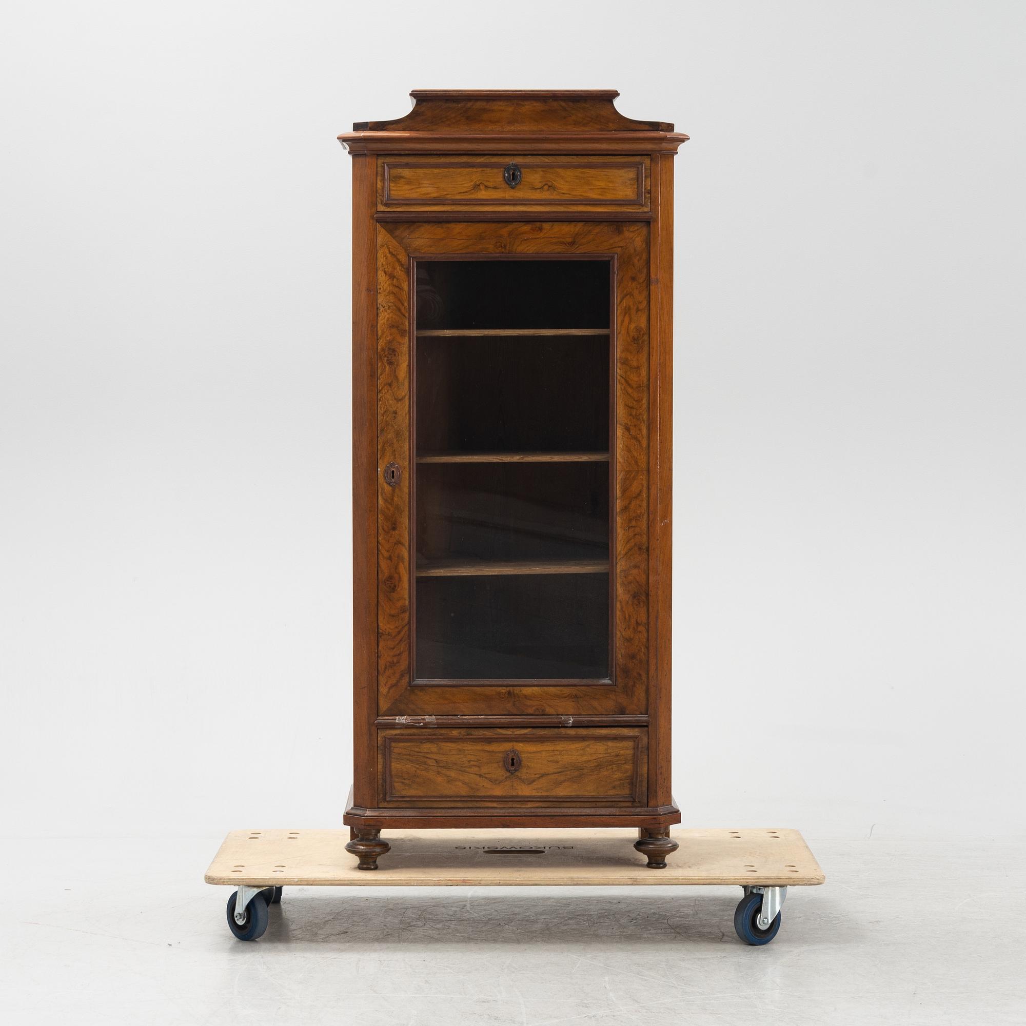 A walnut veneered cabinet, second half of the 19th Century.