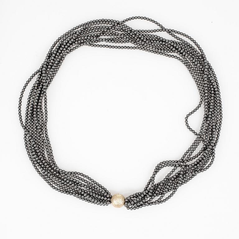 COLLIER, Ole Lynggaard, stenpärlor, guldlås 18k.