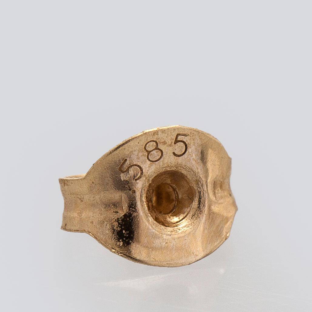 Örhängen, 14K guld med chrysocolla Eilat-stenar.