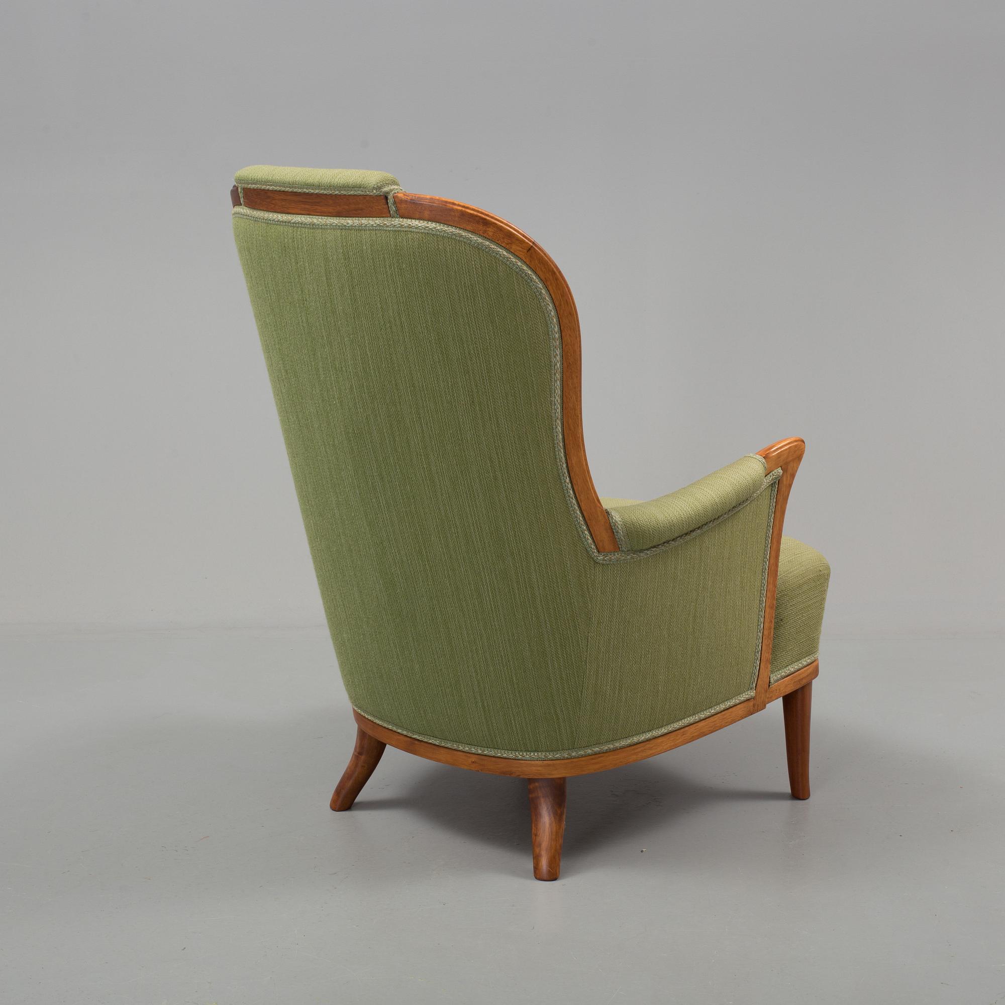 CARL MALMSTEN, fåtölj, "Vår fru", för AB OH Sjögren, Tranås, 1900-talets andra hälft.