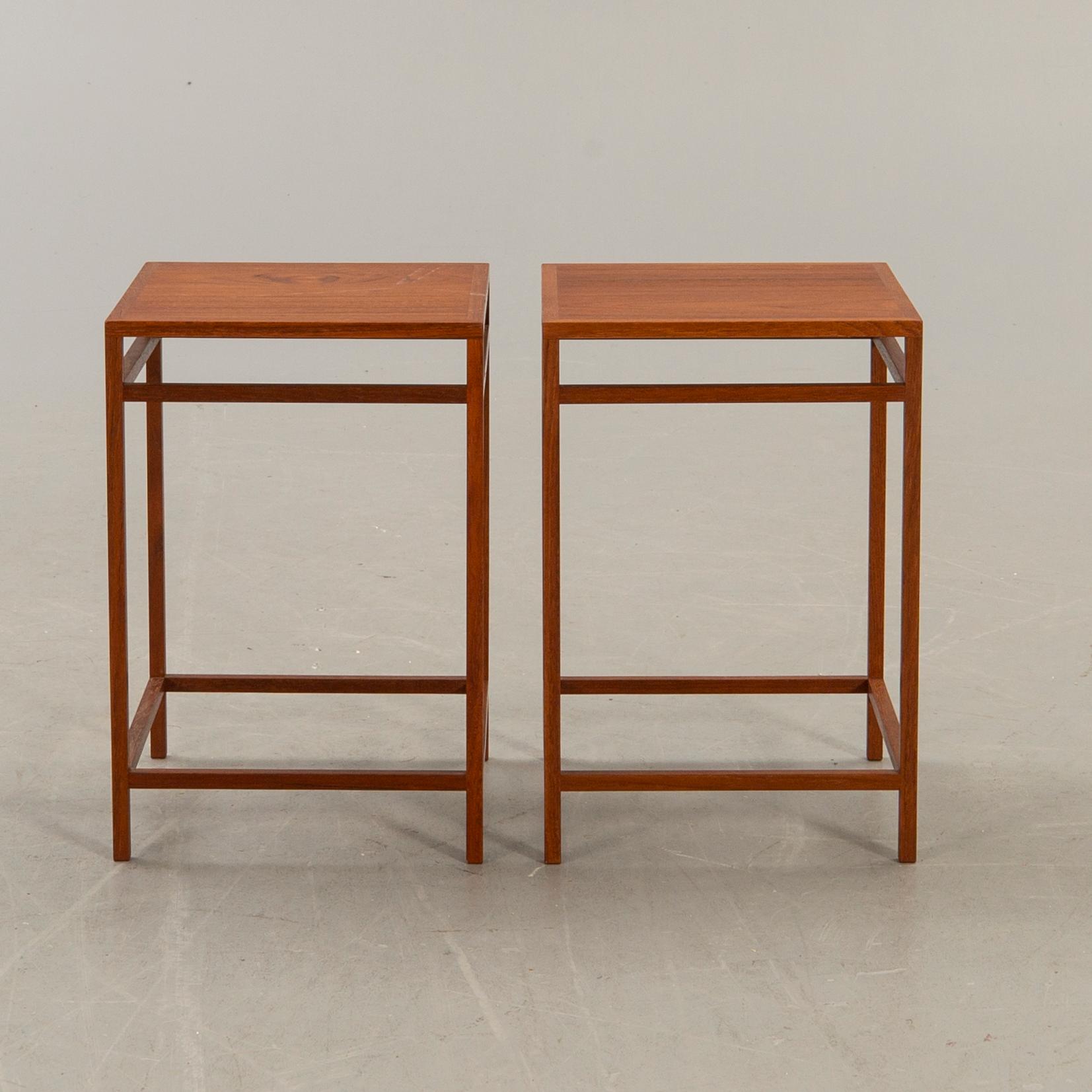Two 1950:s small tables by Aksel Bender Madsen & Ejner Larsen for cabinetmaker Willy Beck, Denmark.