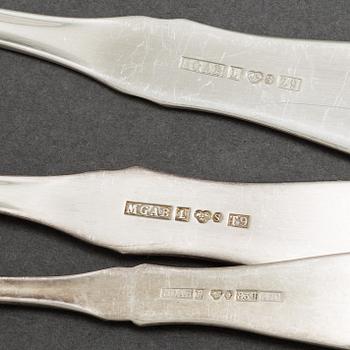 A second half of the 20th Century 48-piece 'Uppsala' silver cutlery service.