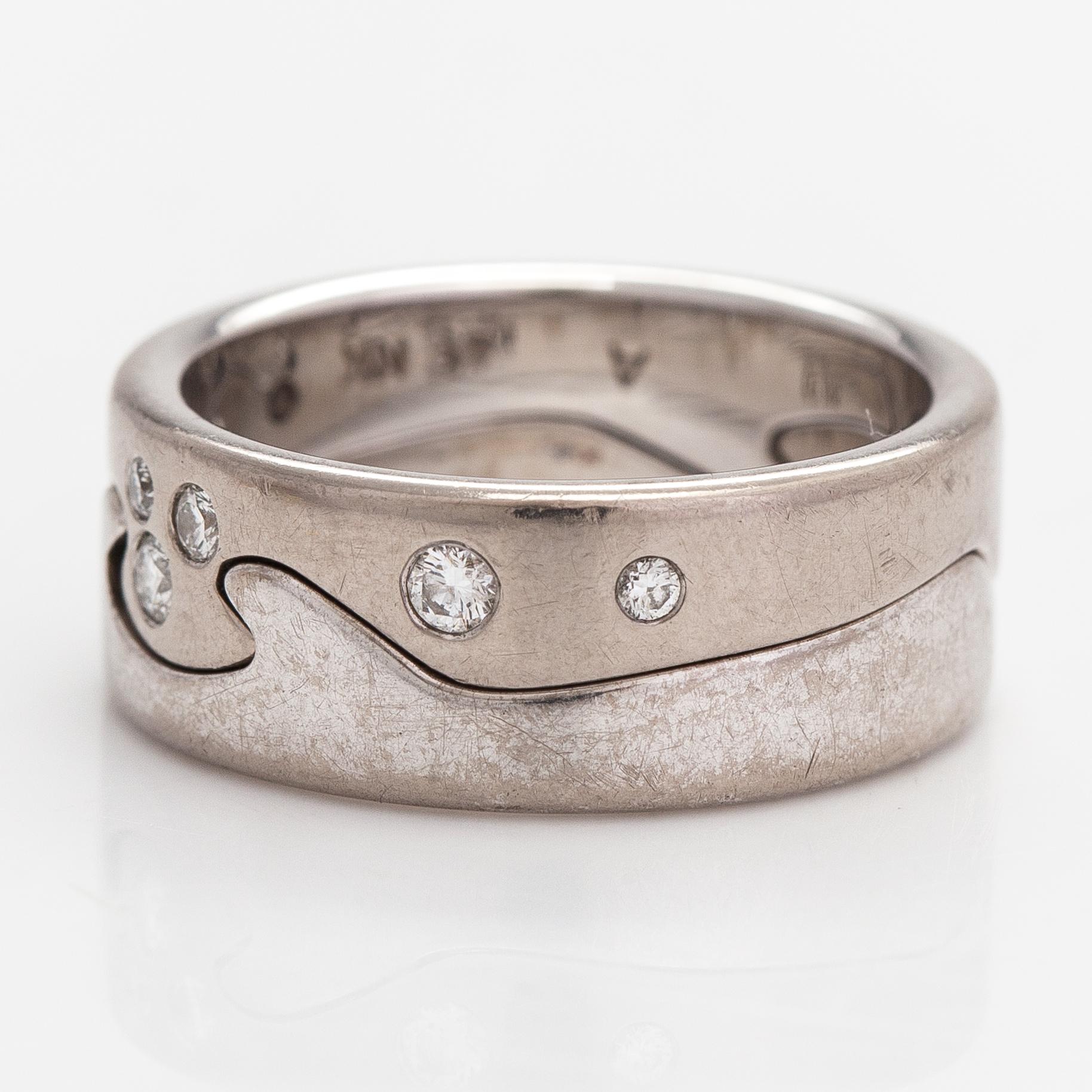 Georg Jensen, Ring "Fushion", 18K guld och diamanter ca 0.13 ct totalt. Danmark.