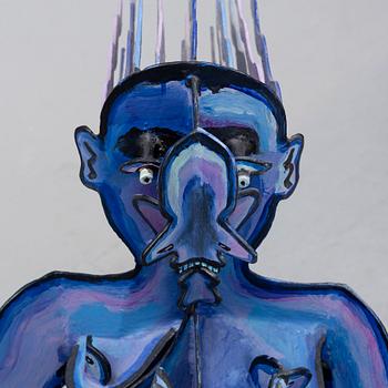 Timo Solin, skulptur, bemålad metall/järn, signerad och daterad -93.