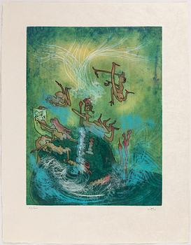 ROBERTO MATTA, 10 pieces of aquatint etchings named "Home' Mére", signed and numbered 78/100.