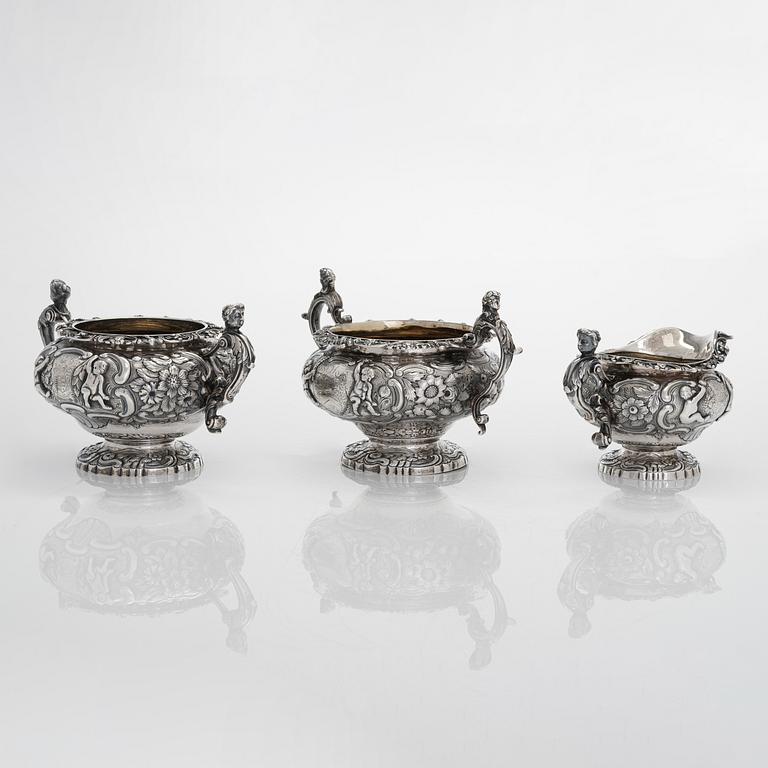 Joseph Angell, te- och kaffeservis, sterlingsilver, 7 delar, London 1817-1823.