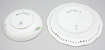 FAT samt SKÅL, porslin, "Flora Danica", Royal Copenhagen.