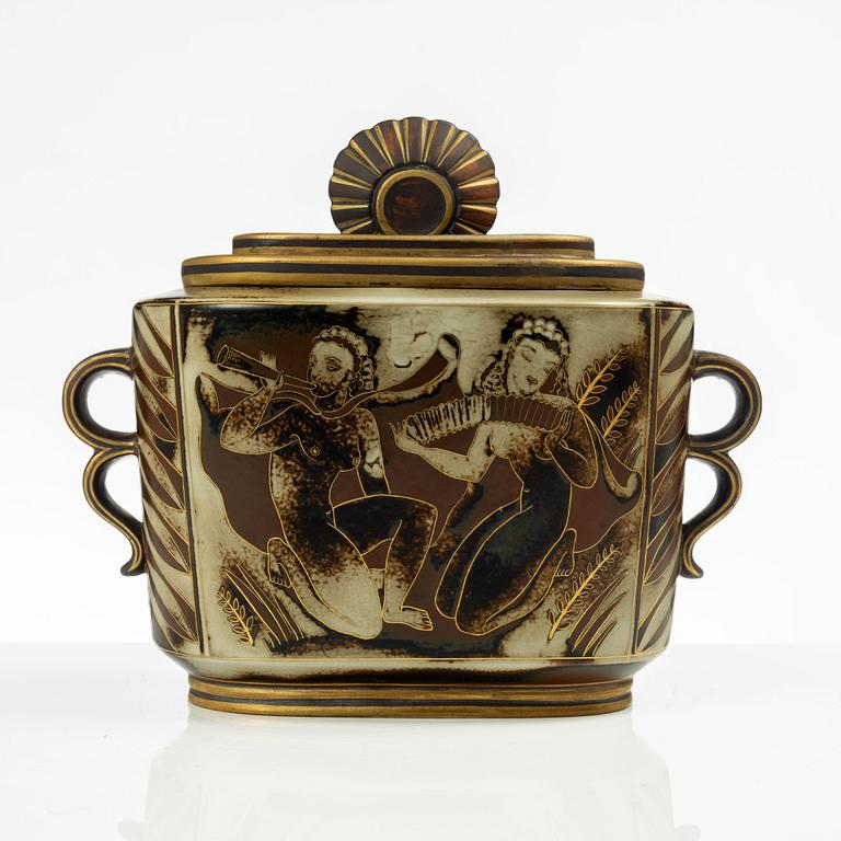 Gunnar Nylund, urna med lock, "Flambé", Rörstrand.