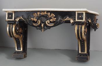 GOLVSPEGEL MED KONSOLBORD, Ny Louis XVI, sent 1800-tal.