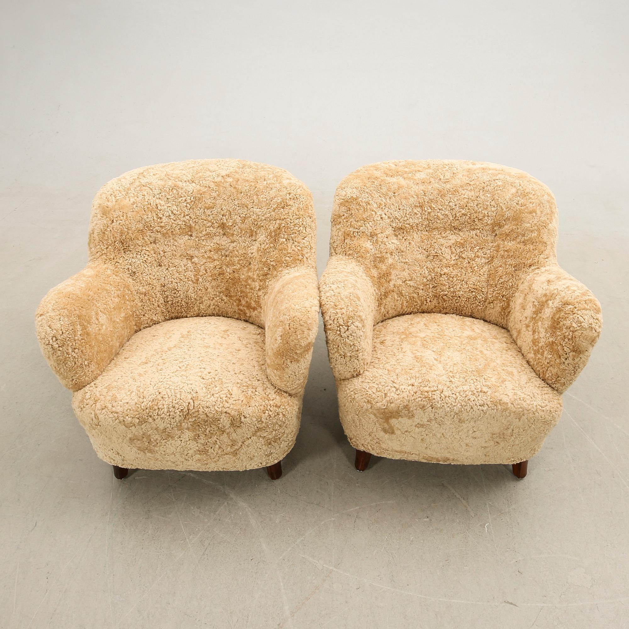 Fåtöljer, ett par, Swedish Modern, 1940-tal.
