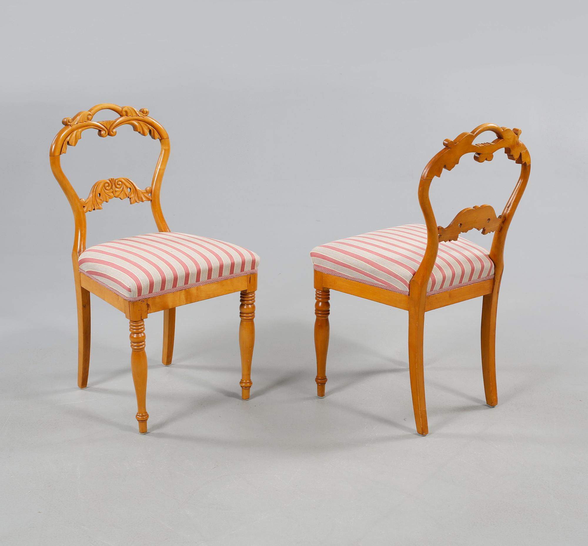 STOLAR, 6 st, senempire/nyrokoko, 1800-talets andra hälft.