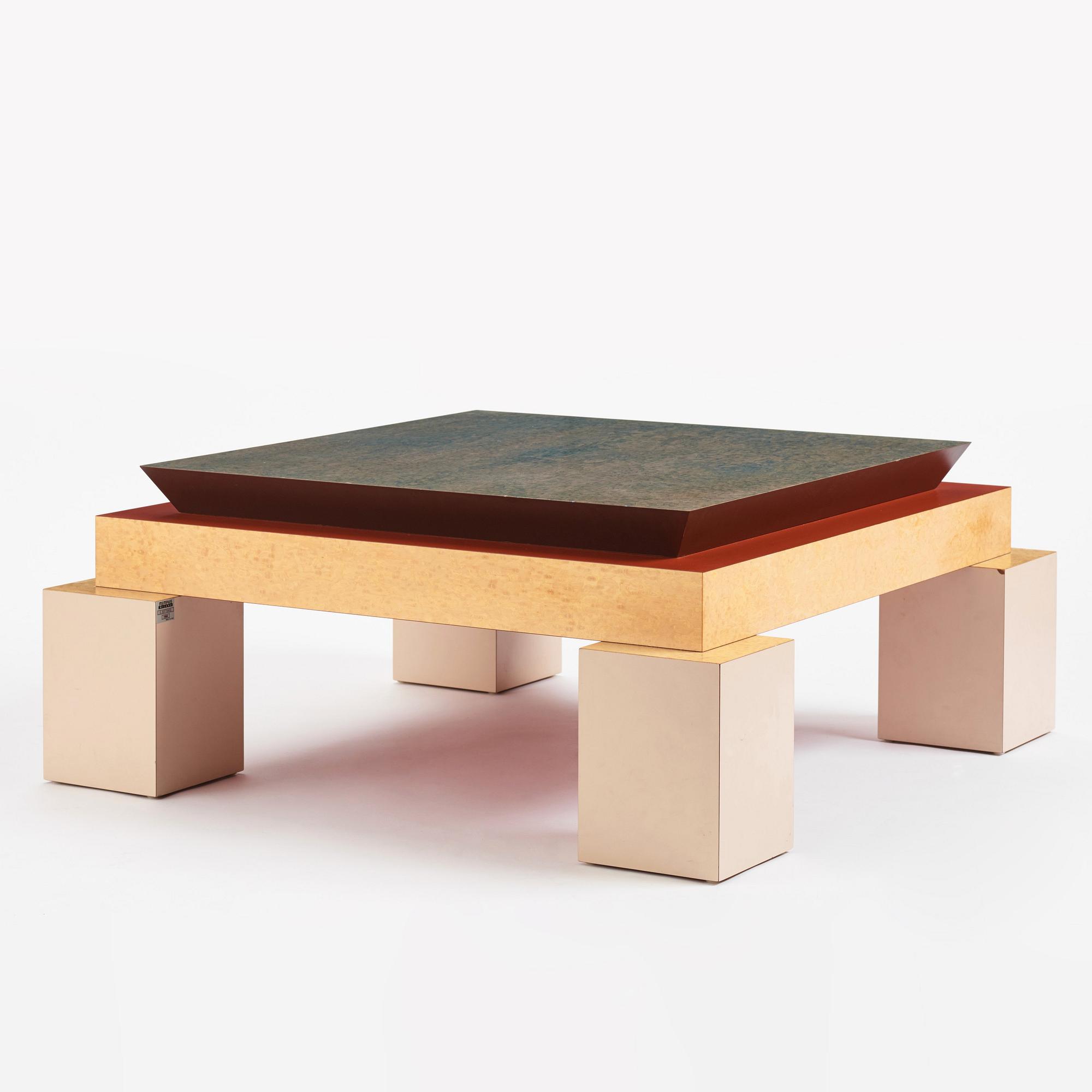 Ettore Sottsass, a "Holebid" coffee table, Memphis, Italy, post 1984.