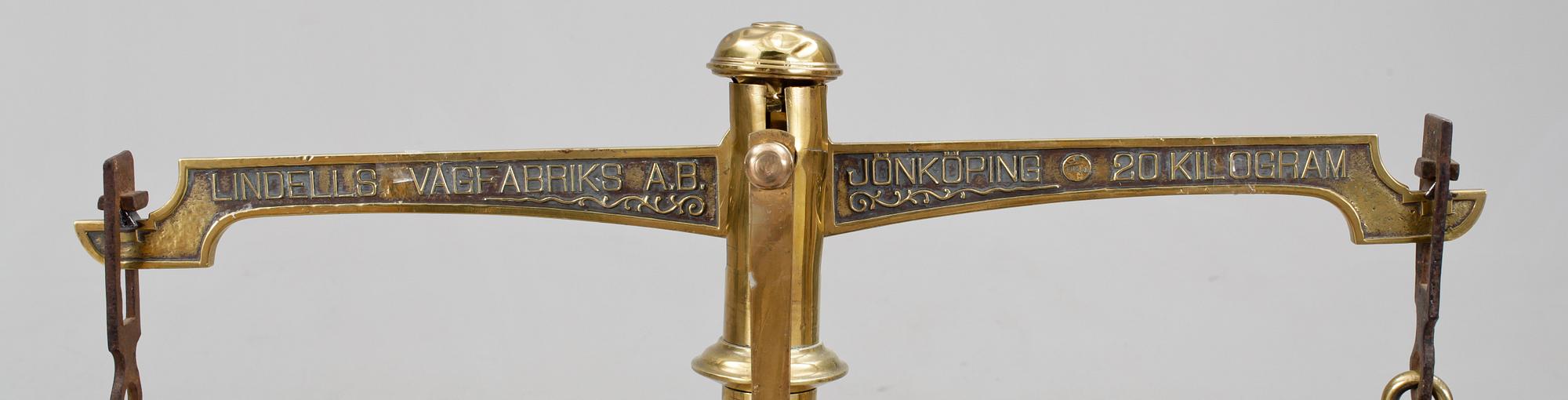 BALANSVÅG, "Lindells Vågfabriks AB Jönköping", 1900-tal.