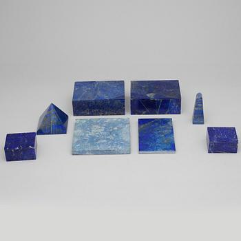 PARTI LAPIS LAZULI, 8 delar, Lapis lazuli, 1900-tal.