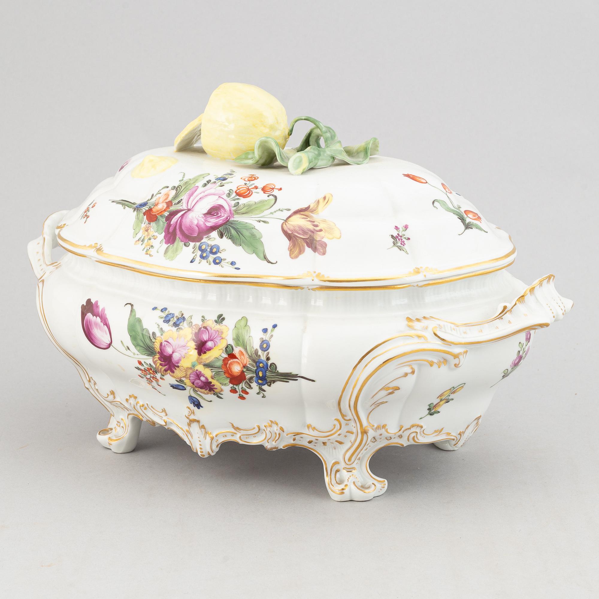 A rococo style dining service, 68 pcs, from Nymphenburg, Germany.