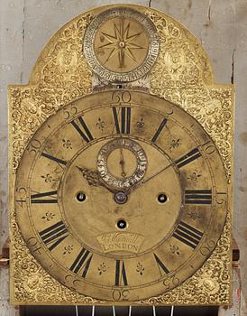 An English Baroque early 18th century eight-bells longcase clock by Joseph Windmills, master 1671.