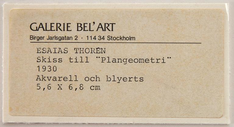 Esaias Thorén, Skiss till "Plangeometri".