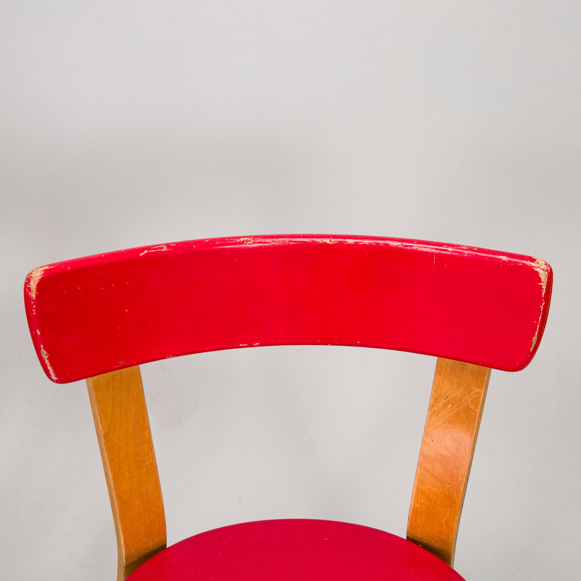 Alvar Aalto, stolar, 4 st, modell 69, för O.Y. Huonekalu- ja Rakennustyötehdas A.B. 1960-talets början.